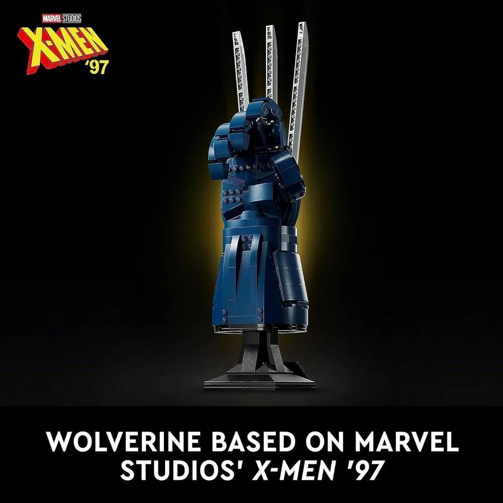 LEGO Marvel Wolverine Adamantium Claw con 596 piezas, inspirado en la serie de anime de 1997, ideal para fanáticos adultos