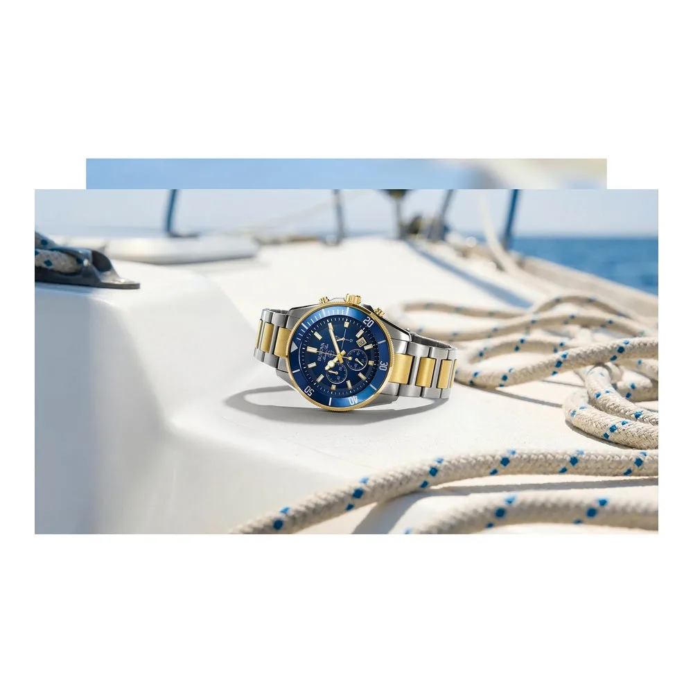 Bulova 98B230 Marine Star Reloj de Cuarzo Japonés con Cronógrafo Bicolor para Hombre