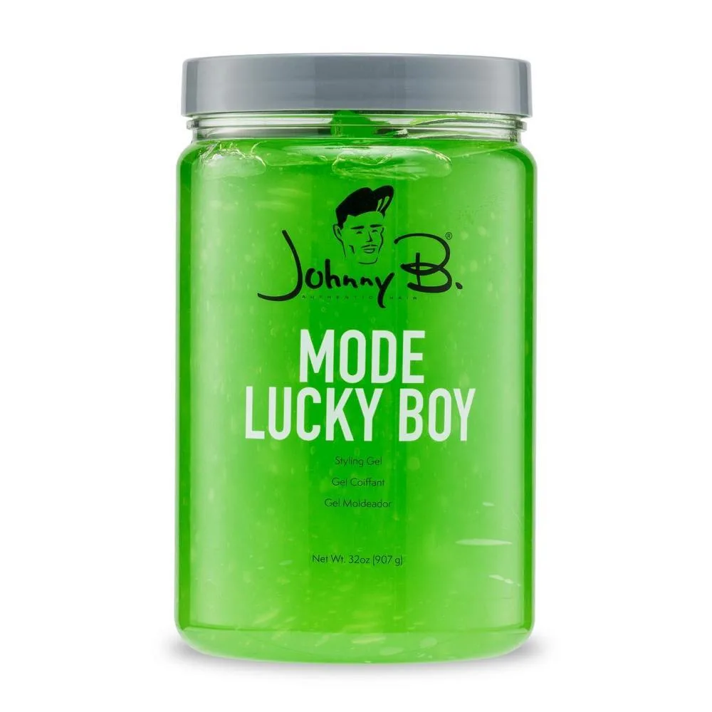 JOHNNY B. Gel Mode Lucky Boy para peinar, fórmula sin alcohol que crea apariencia de cabello más grueso y define peinados
