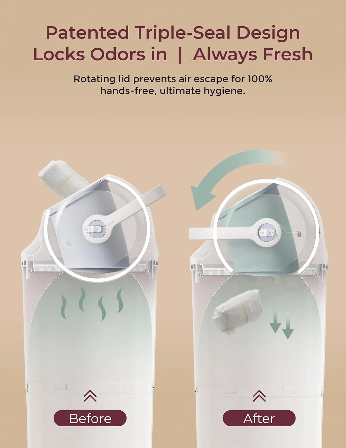 Momcozy Cubo para Pañales con Control de Olores