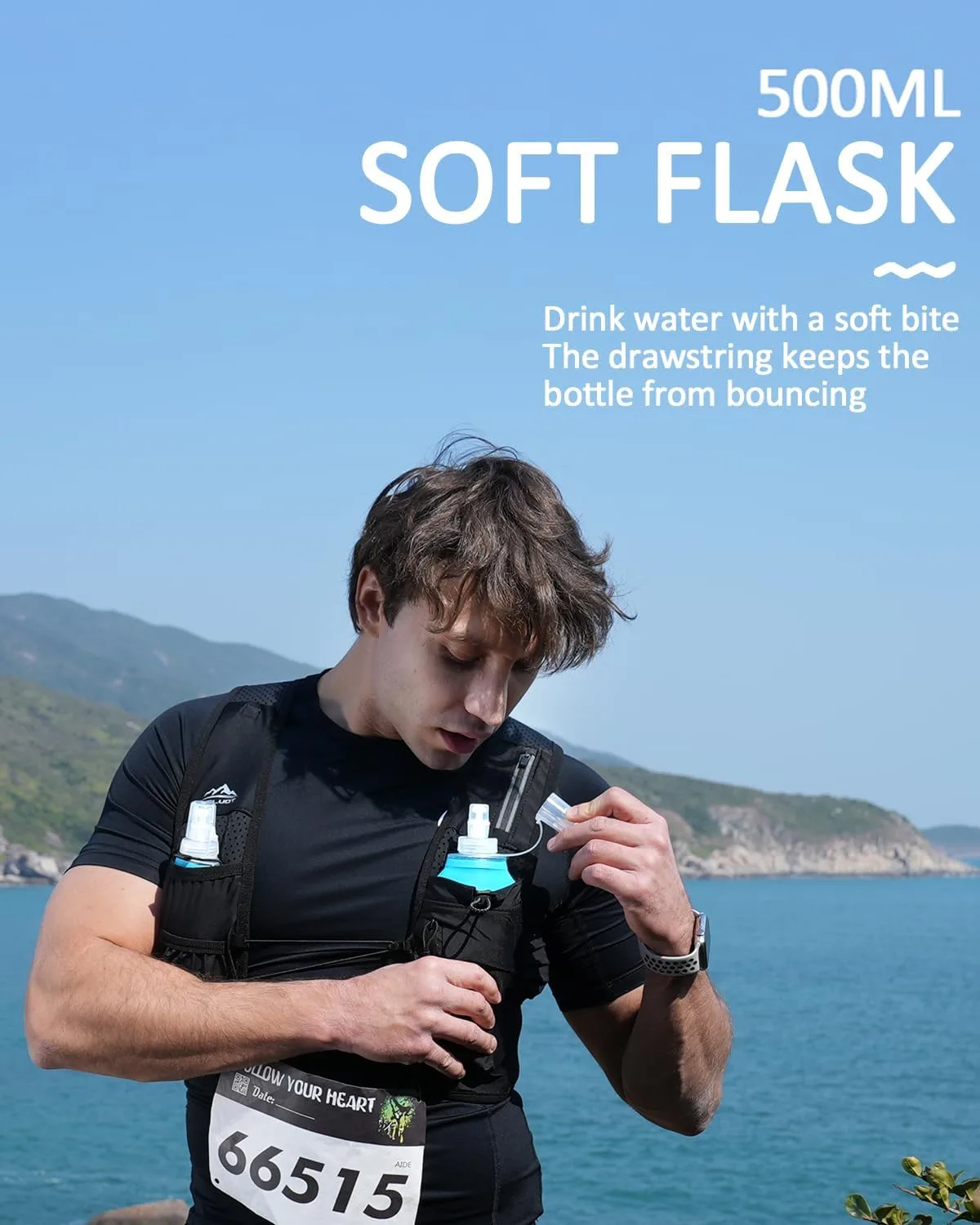 Chaleco de correr para mujeres y hombres, patente de EE. UU., correas ajustables para el
