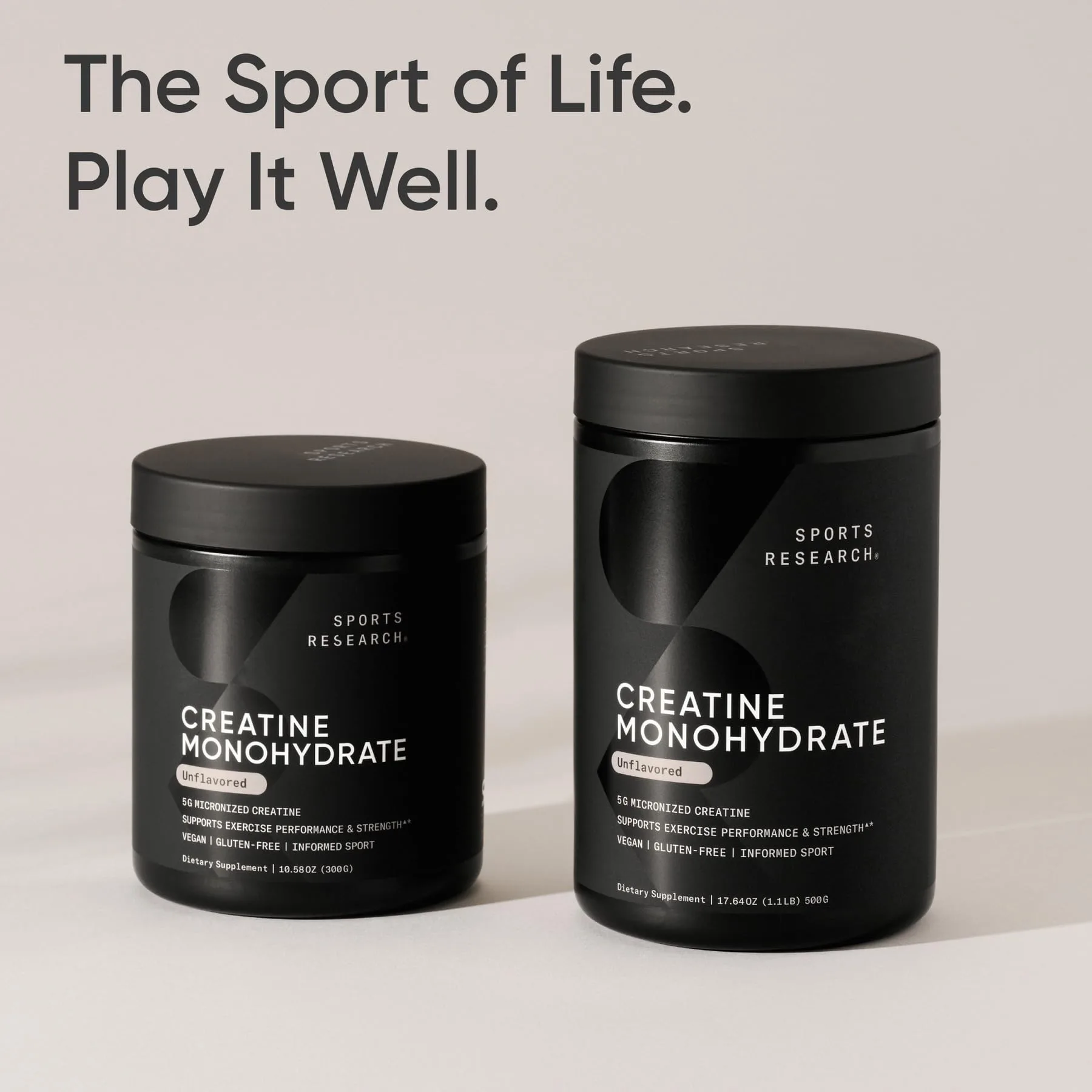 Sports Research Creatine Monohydrate 5g - Polvo para Rendimiento y Recuperación Muscular, 500g