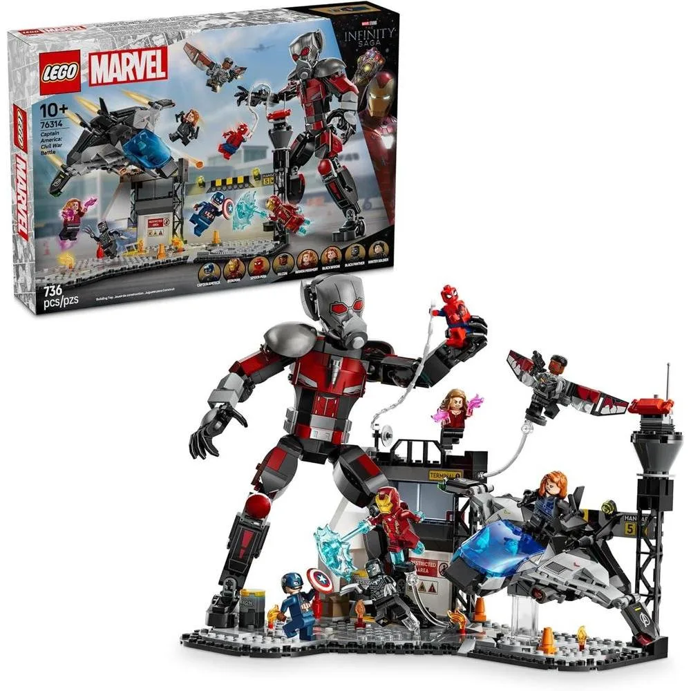 Set de construcción LEGO Marvel Batalla del Aeropuerto Capitán América Civil War 76314