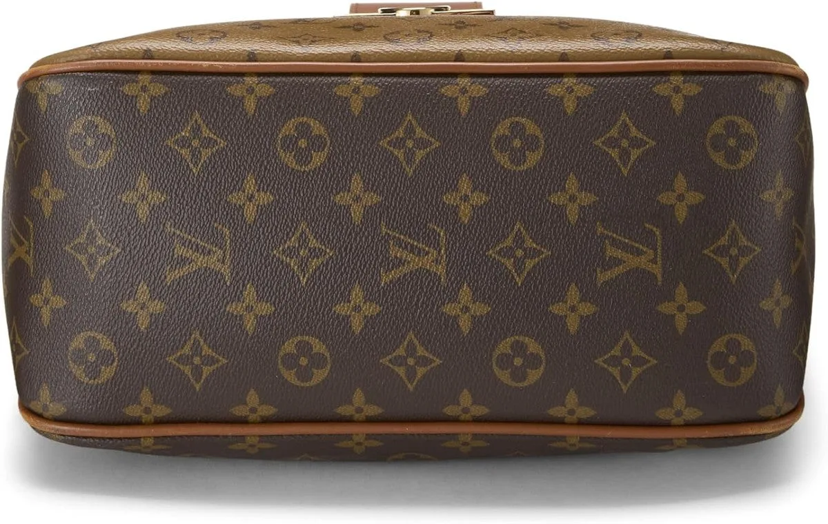 Original Louis Vuitton Pre-loved Monogram Reversed Dauphine Hobo MM, Brown