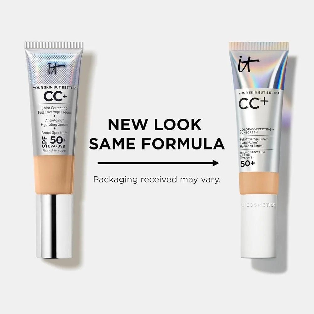 It Cosmetics Cc+ Cream - Crema Correctora Cc Con Fps 50+, Corrector De Color Y Suero Hidratante Anti-Edad 55g