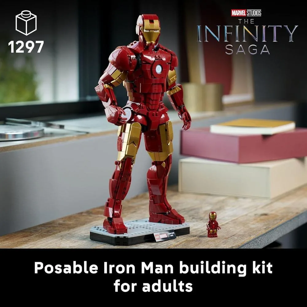 LEGO Marvel Iron Man Mark 3 Edición de Coleccionistas - Set de construcción posable con minifigura para adultos