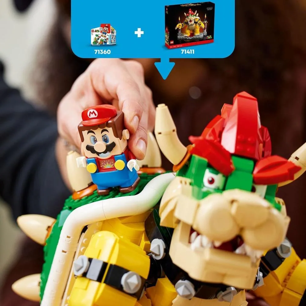 LEGO Super Mario El Poderoso Bowser, Kit de Construcción de Modelo 3D, Figura Articulable Coleccionable con Plataforma de Batalla