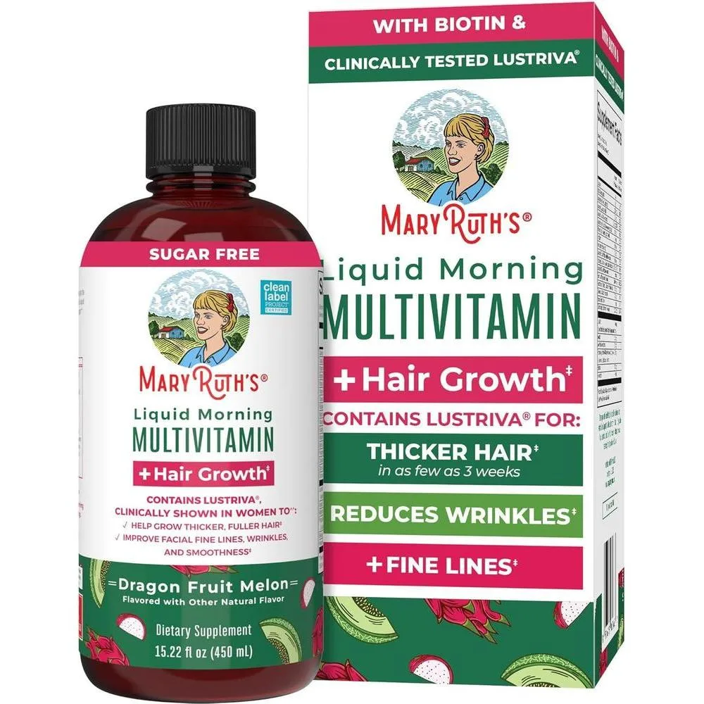 Multivitamínico Líquido Maryruth's con Crecimiento de Cabello 15oz
