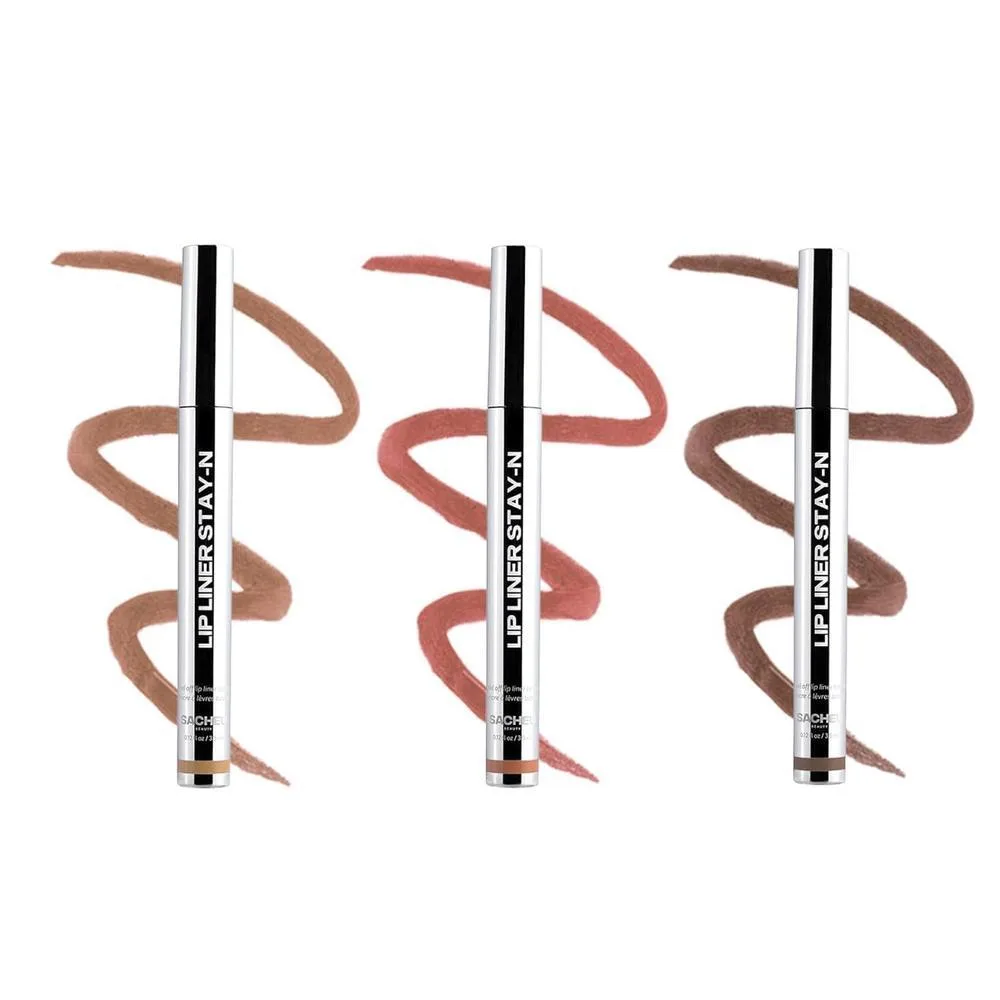Sacheu Lip Liner STAY-N Peel Off Lip Stain Set, Trío Core Bundle