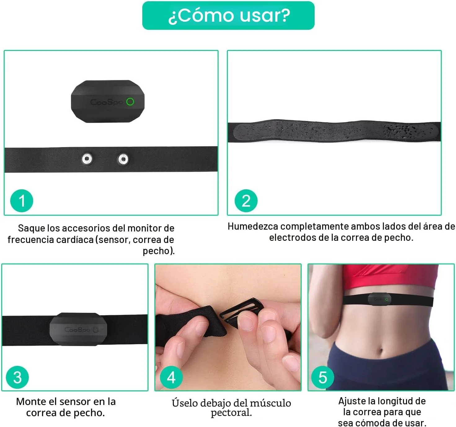 COOSPO Bluetooth Heart Rate Monitor Chest Strap H808S, ANT+ BLE HR Monitor Chest, HRM IP67