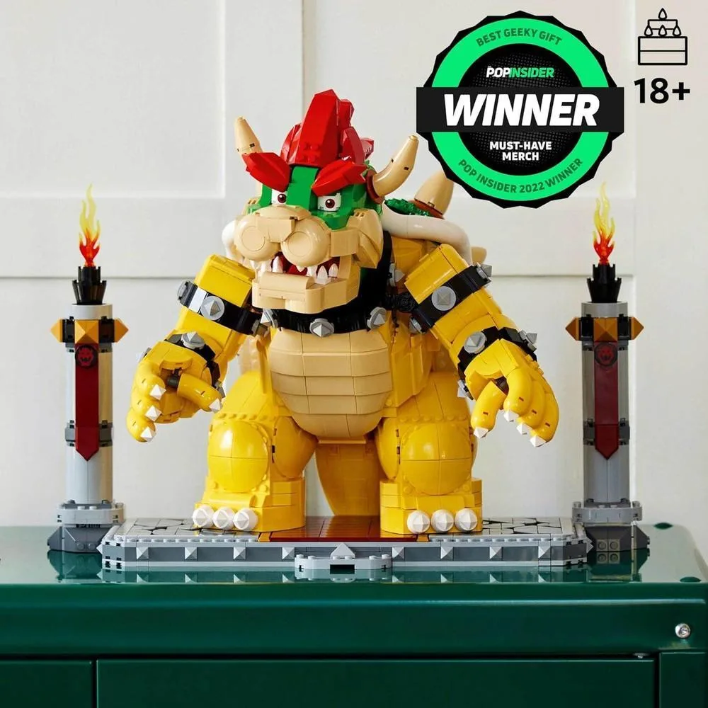LEGO Super Mario El Poderoso Bowser, Kit de Construcción de Modelo 3D, Figura Articulable Coleccionable con Plataforma de Batalla