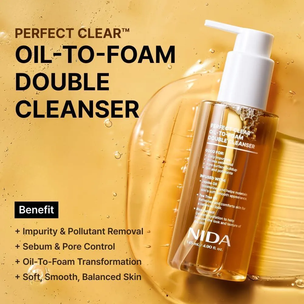 Nida Perfect Clear - Limpiador Doble 145ml Aceite De Jojoba Y Té Para Impurezas Y Sebo