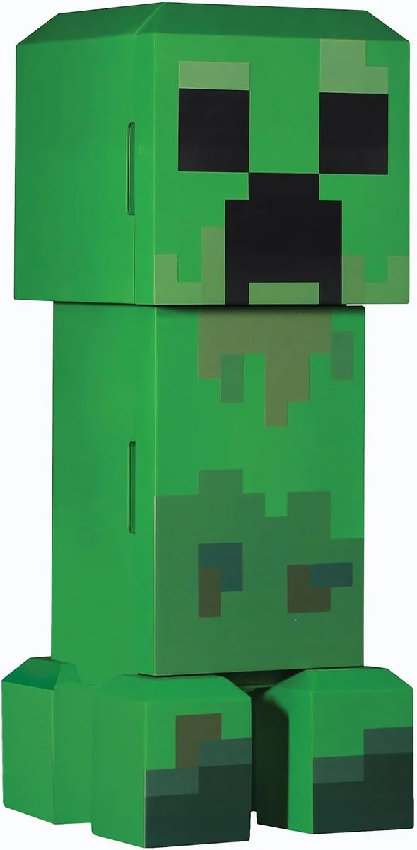 Minecraft Legends Creeper Mini Fridge – 12 Can 8L Portable Cooler with LED Lights, AC/DC Power & Removable Shelves for Gaming Rooms, Dorms & Offices