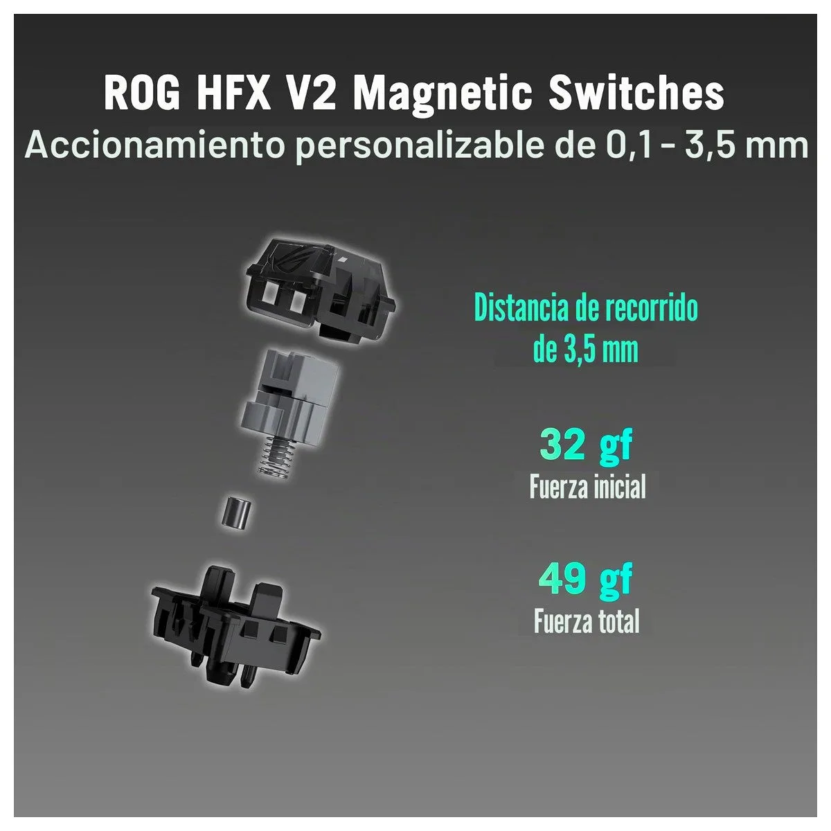 ASUS ROG Falchion Ace 75 HE Teclado para juegos con efecto analógico, interruptor magnético HFX V2 y sondeo de alta frecuencia