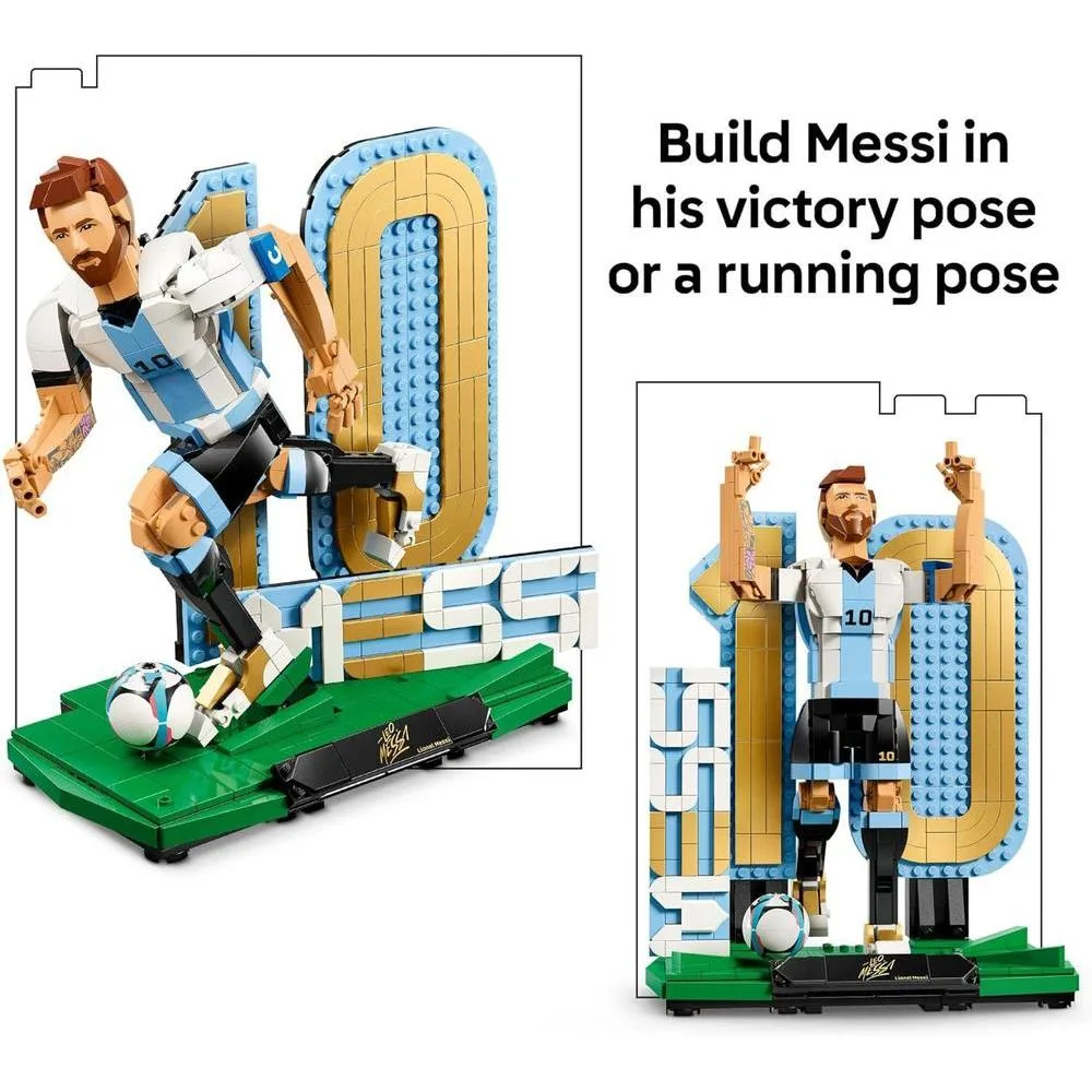 LEGO Ediciones Lionel Messi Juego de coleccionista de fútbol para niños y niñas, decoración deportiva y regalo