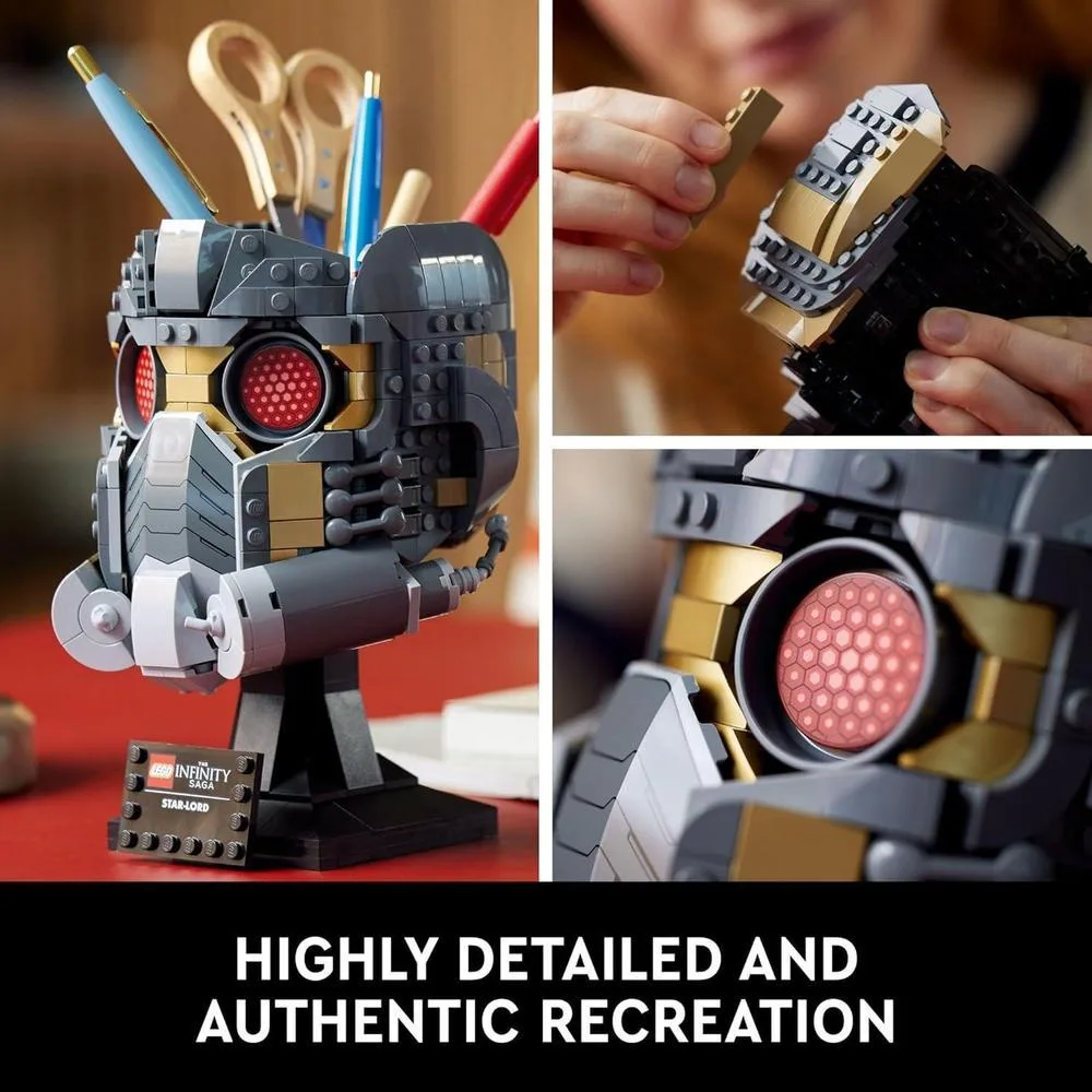 LEGO Marvel 76251 Casco de Star-Lord, modelo coleccionable para adultos, decoración del hogar, actividad creativa