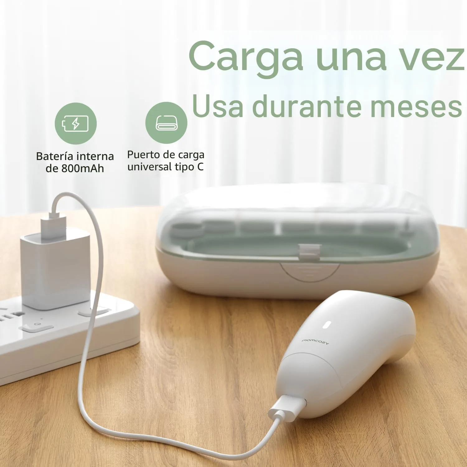 Momcozy Lima Eléctrica de Uñas para Bebé con Luz Nocturna