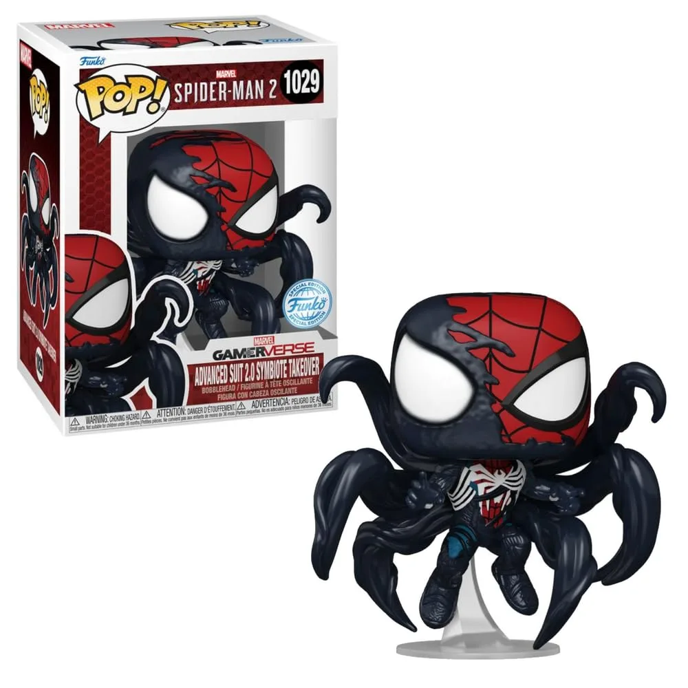 Figura Coleccionable Funko Pop Marvel Spider-Man Advanced Suit 2.0 Symbiote Takeover