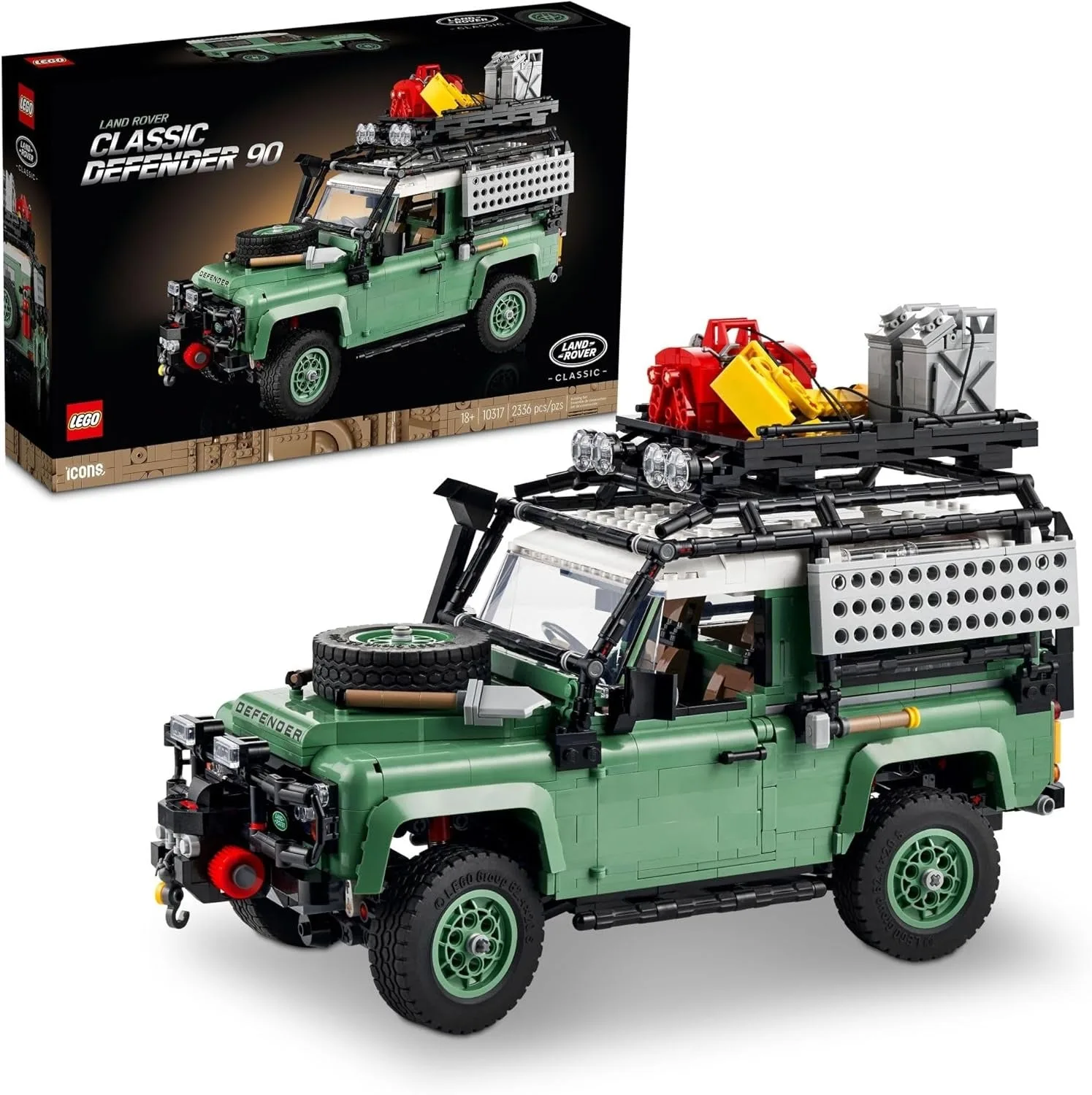 LEGO Icons Land Rover Classic Defender 90 - Building Set for Adults, Ages 18+ - Model Car Kit for Home Office, Desk Decor W/Realistic Details - Gift for Men & Women - 10317