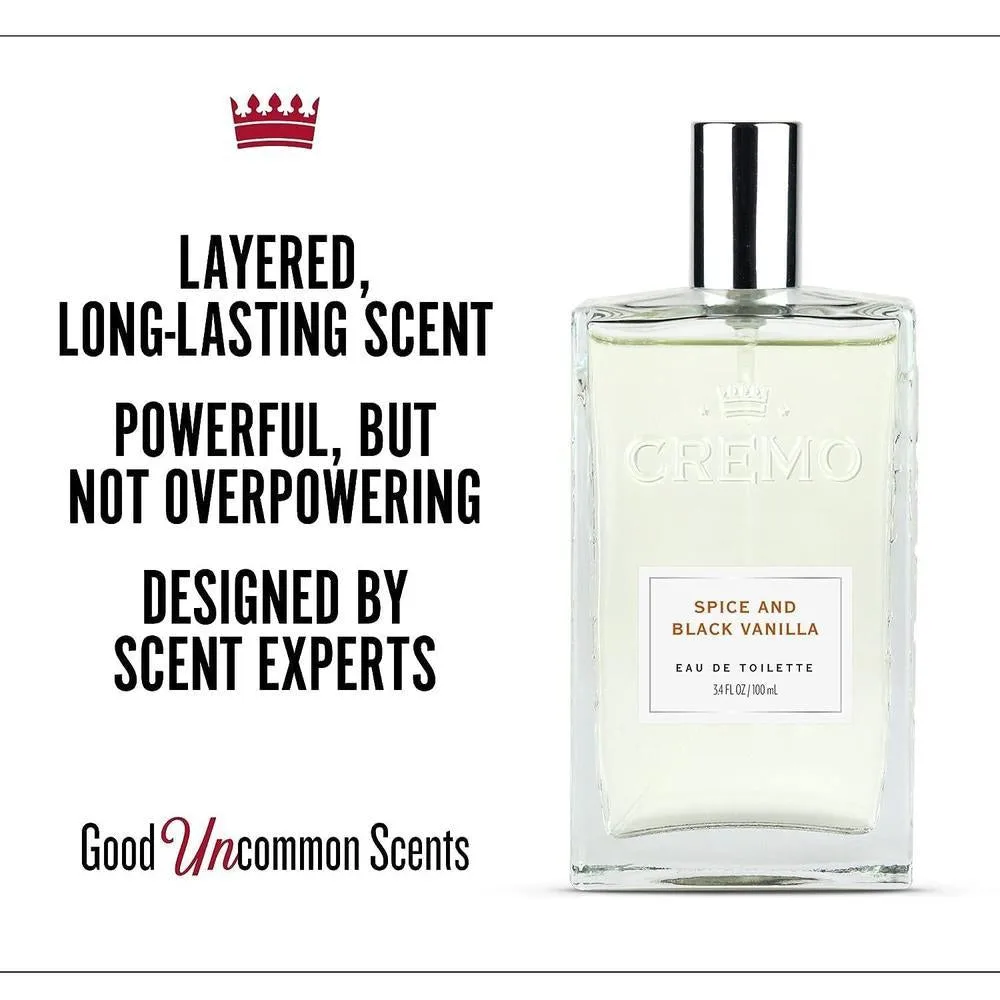Cremo Colonia Masculina: Aroma de Especias Vibrantes, Maderas Oscuras y Vainilla Negra - Fragancia Firma Multi-Capas