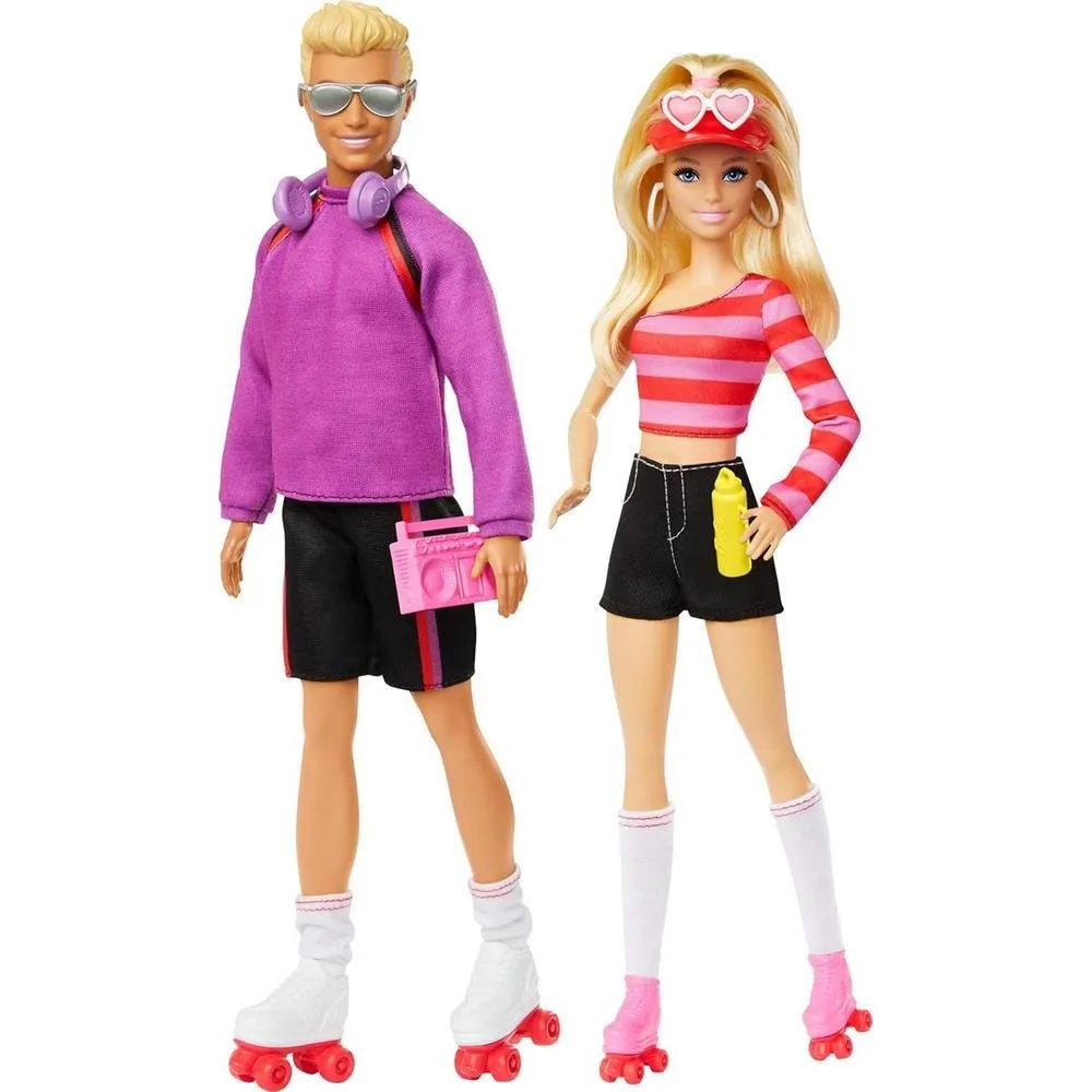 Muñecas Barbie y Ken Fashionistas Patinadores sobre Ruedas