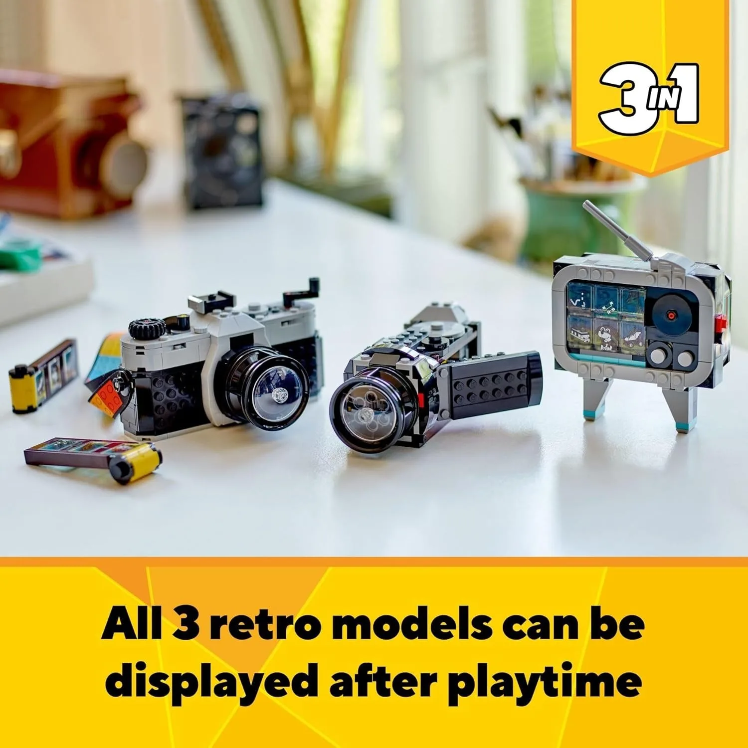 LEGO Creator 3 in 1 Retro Camera Toy, Transforms to Retro Video Camera