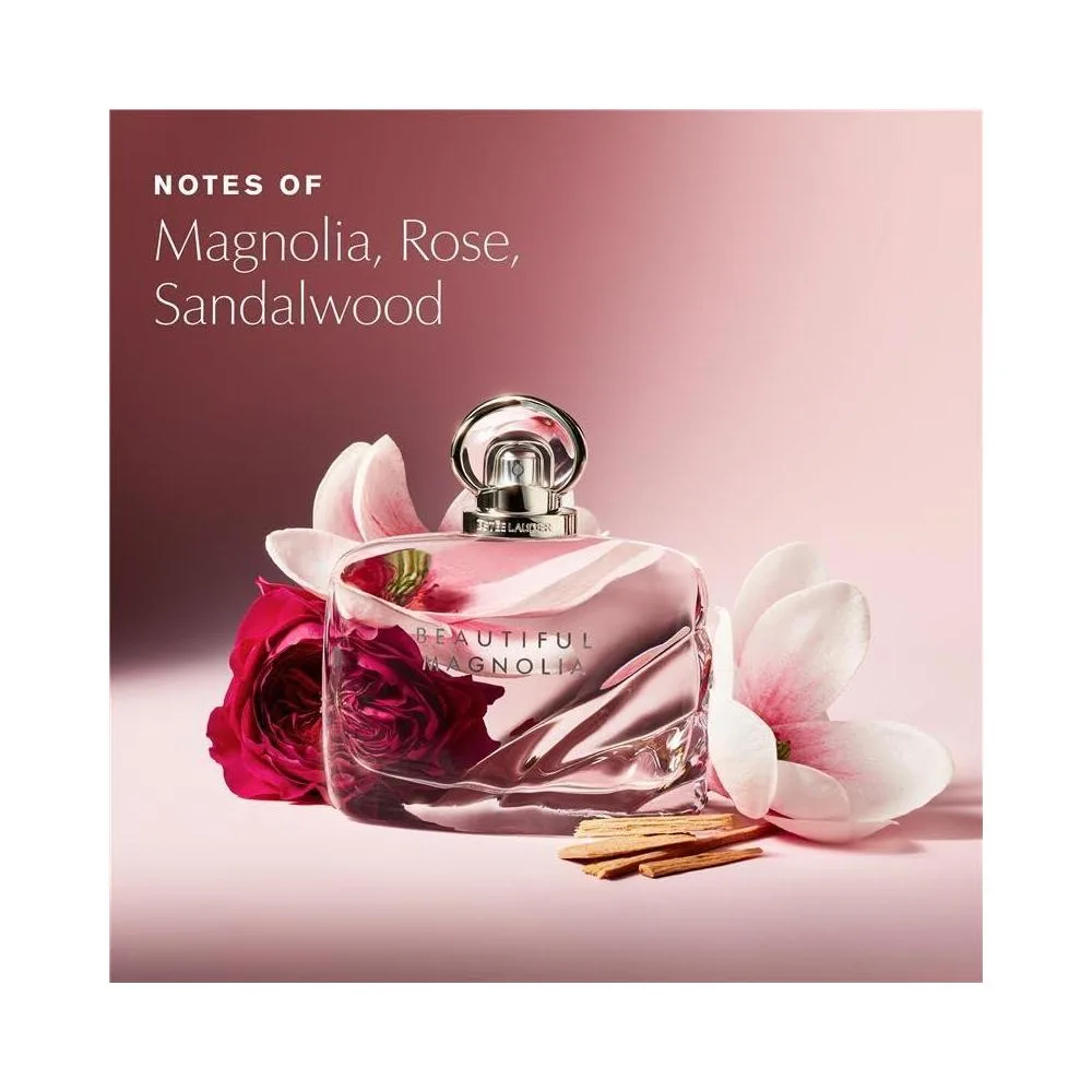 Estée Lauder Beautiful Magnolia Eau de Parfum, fragancia floral con magnolia, gardenia, maderas cálidas y almizcle para mujer