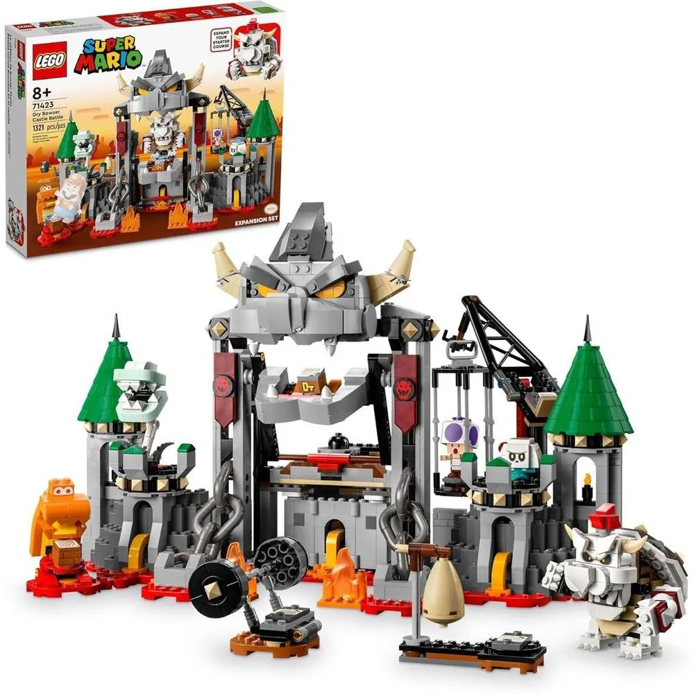 LEGO Super Mario Dry Bowser Castle Battle Set de expansión con Bowser y 4 figuras de Super Mario para niños de 8 años en adelante