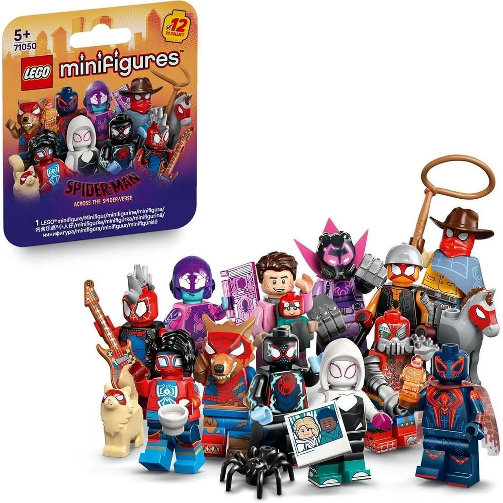 LEGO Minifiguras Spider-Man: Across the Spider-Verse, colección de 1 de 12 juguetes con accesorios para niños +5, caja misteriosa