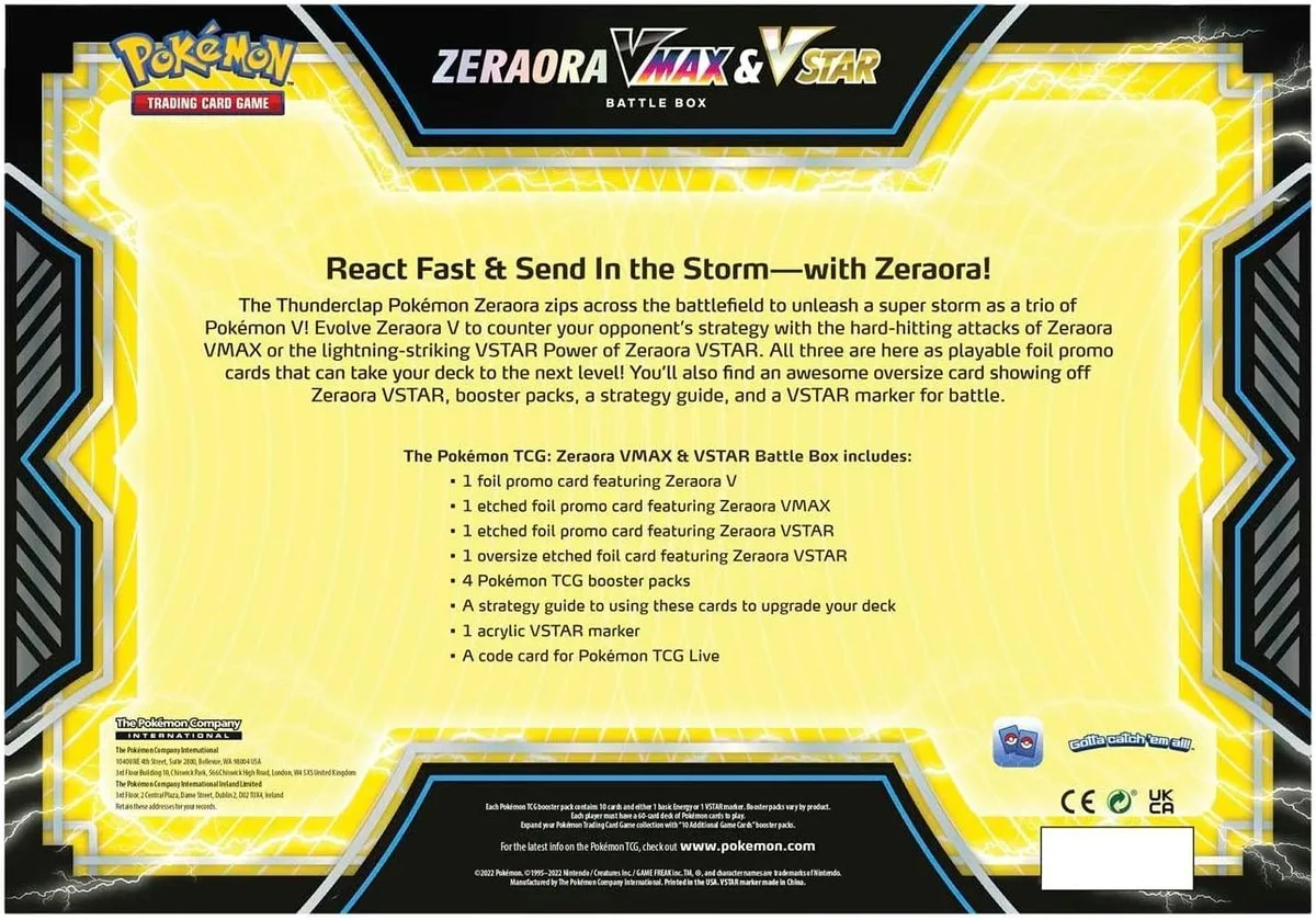 Pokémon shop Pokemon TCG: Zeraora VMAX VSTAR Battle Box