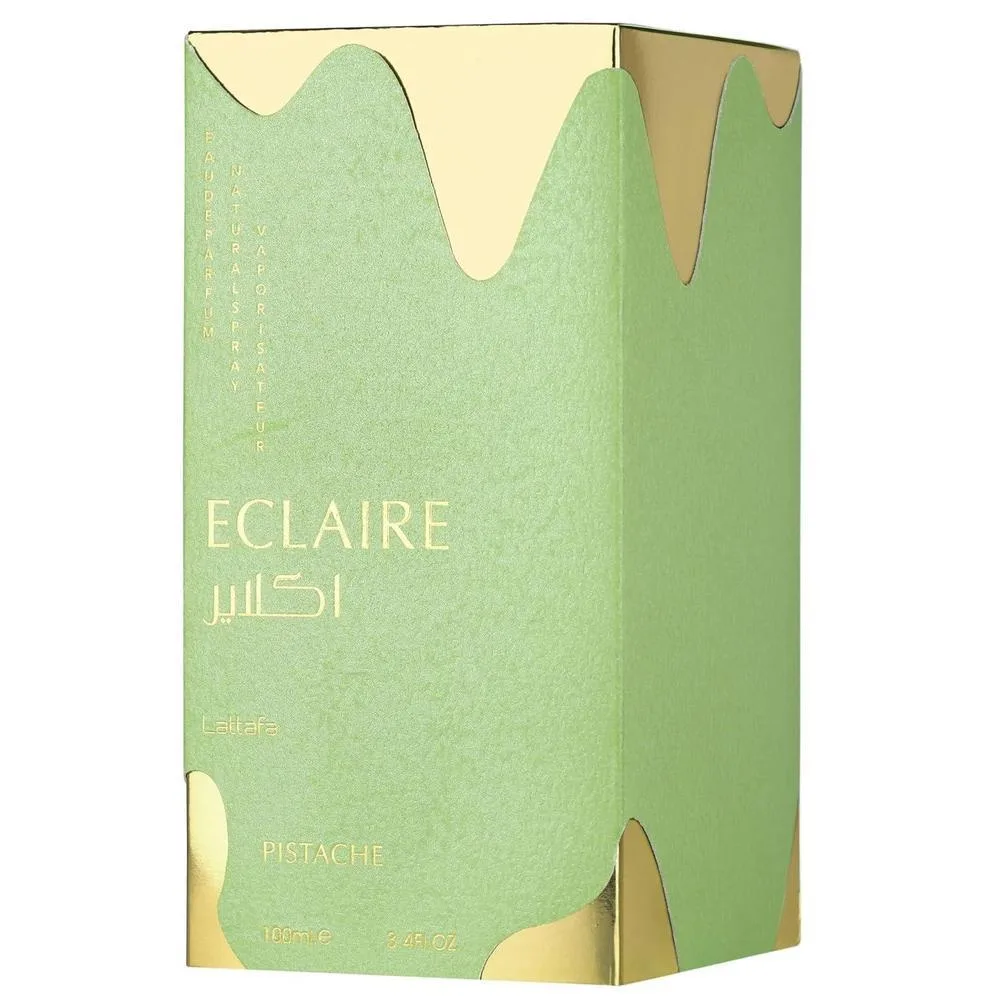 Lattafa Eclair Pistache – Eau de Parfum en Spray de Fragancia Gourmand, Cremosa y Almizclada, Duradera para Mujeres