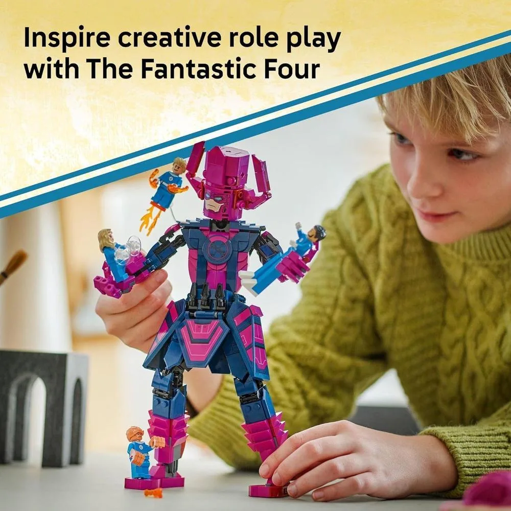 LEGO Marvel Los 4 Fantásticos vs. Galactus - Juguete de construcción con minifiguras de superhéroes, Incluye La Cosa y Mujer Invisible