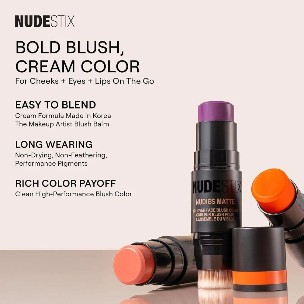 Rubor En Barra Nudestix Nudies 3 En 1 Para Mejillas, Ojos Y Labios Naughty N' Spice