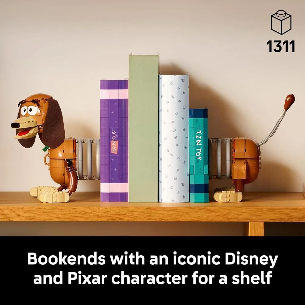 LEGO Toy Story Slinky Dog Bookends: Set de construcción para adultos. Incluye detalles únicos y figuras de Woody y Slinky