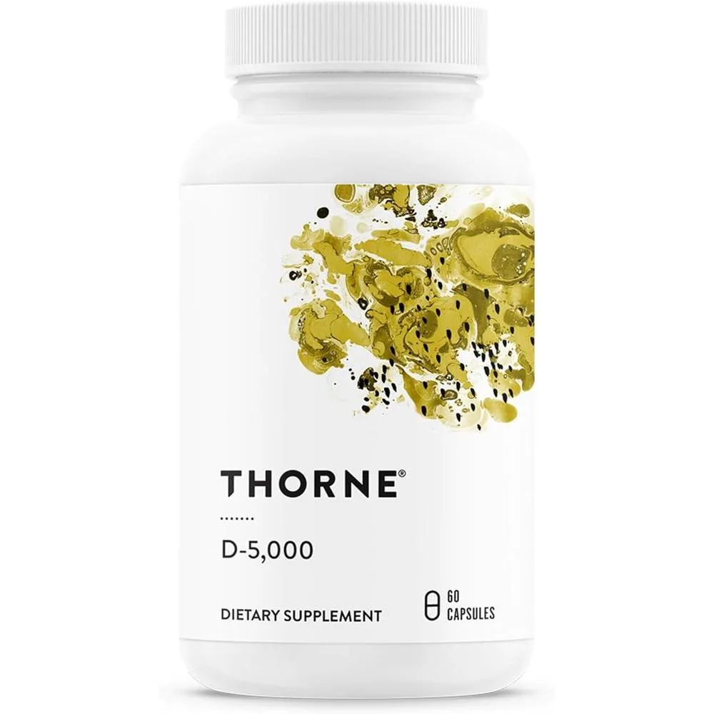 Vitamina D-5000 Thorne Suplemento D3 5000 IU 60 Cápsulas