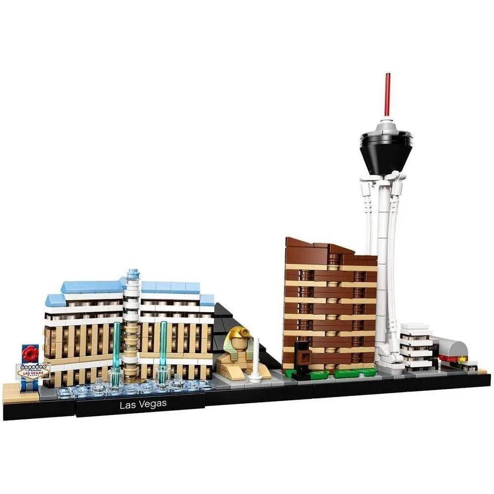 LEGO Architecture Skyline Collection Las Vegas, kit de construcción de 487 piezas, recrea atracciones icónicas de la ciudad