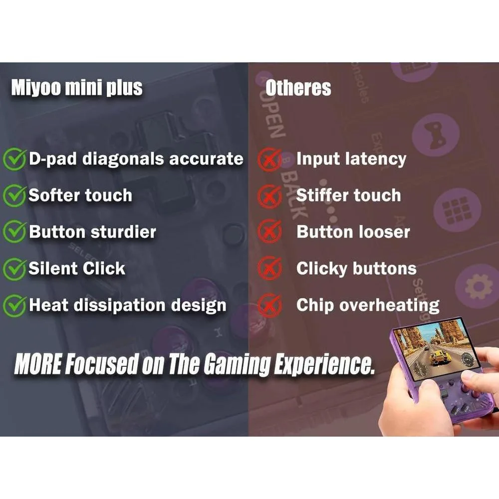 Consola de juego portátil retro Miyoo Mini Plus con estuche, conectividad WiFi y funciones RTC para múltiples juegos
