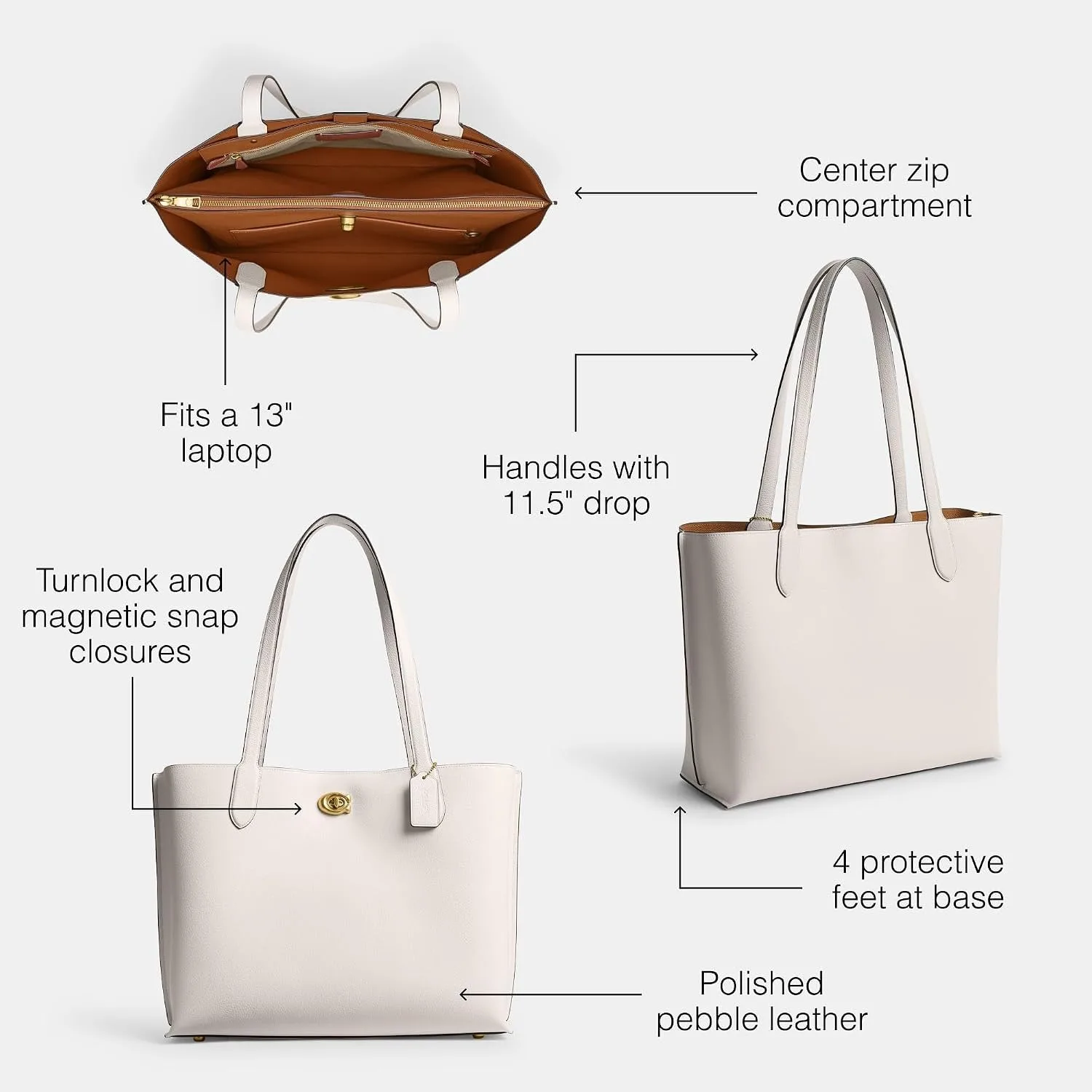 Coach Women's Polished Pebble Leather Willow Tote 38
