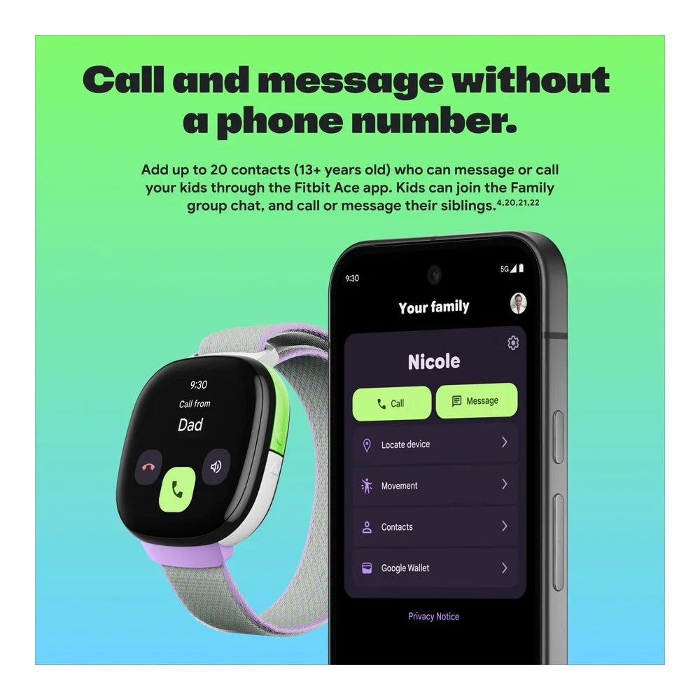 Fitbit Google Ace LTE - Kids Smartwatch with Call