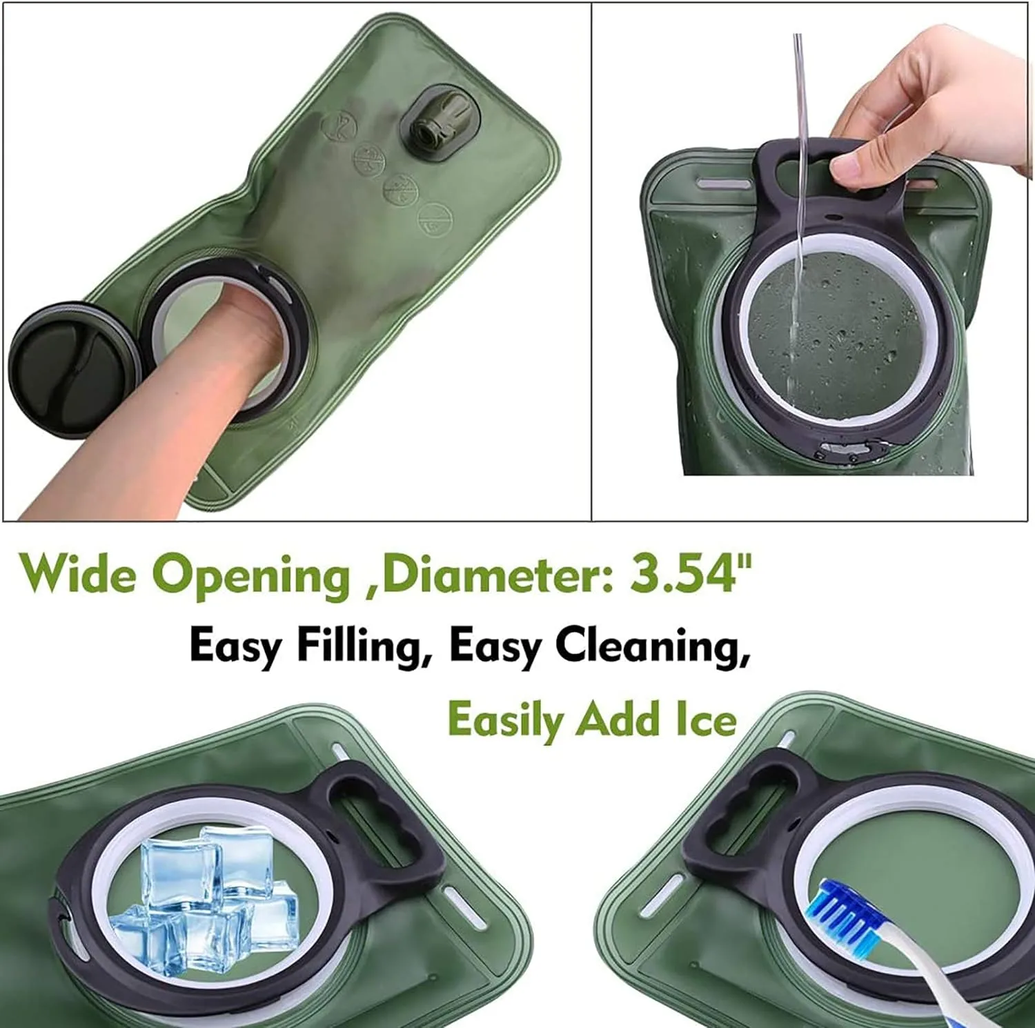 Vejiga de hidratación, vejiga de agua de 1.5-2-3L para mochila de senderismo, bolsa de