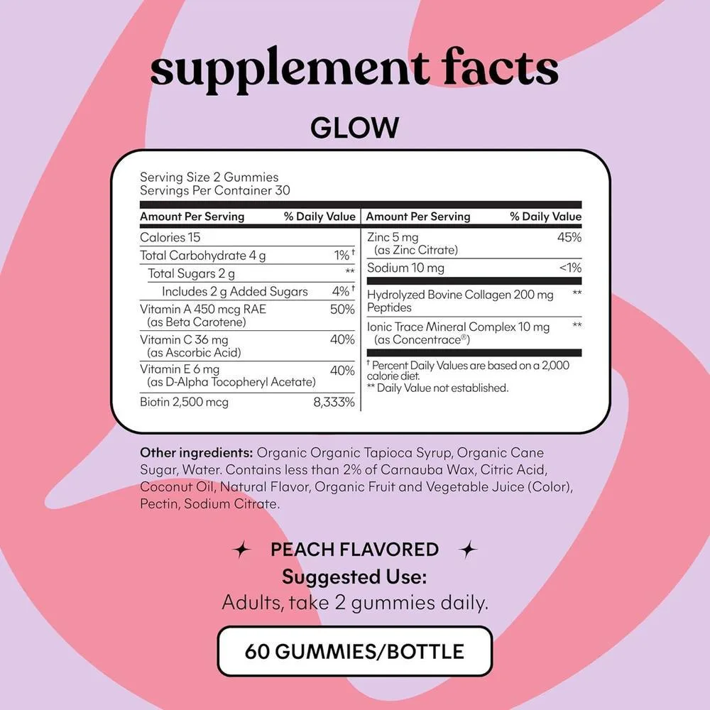 Gomitas con colágeno, biotina, minerales y vitaminas antioxidantes para fortalecer cabello, uñas y piel, sin lácteos ni gluten