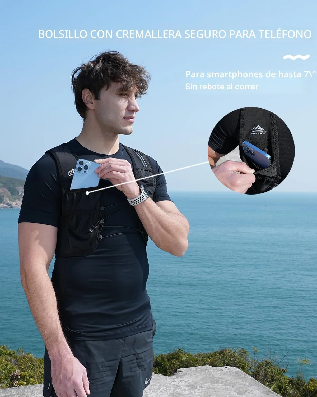 Chaleco de correr para mujeres y hombres, patente de EE. UU., correas ajustables para el