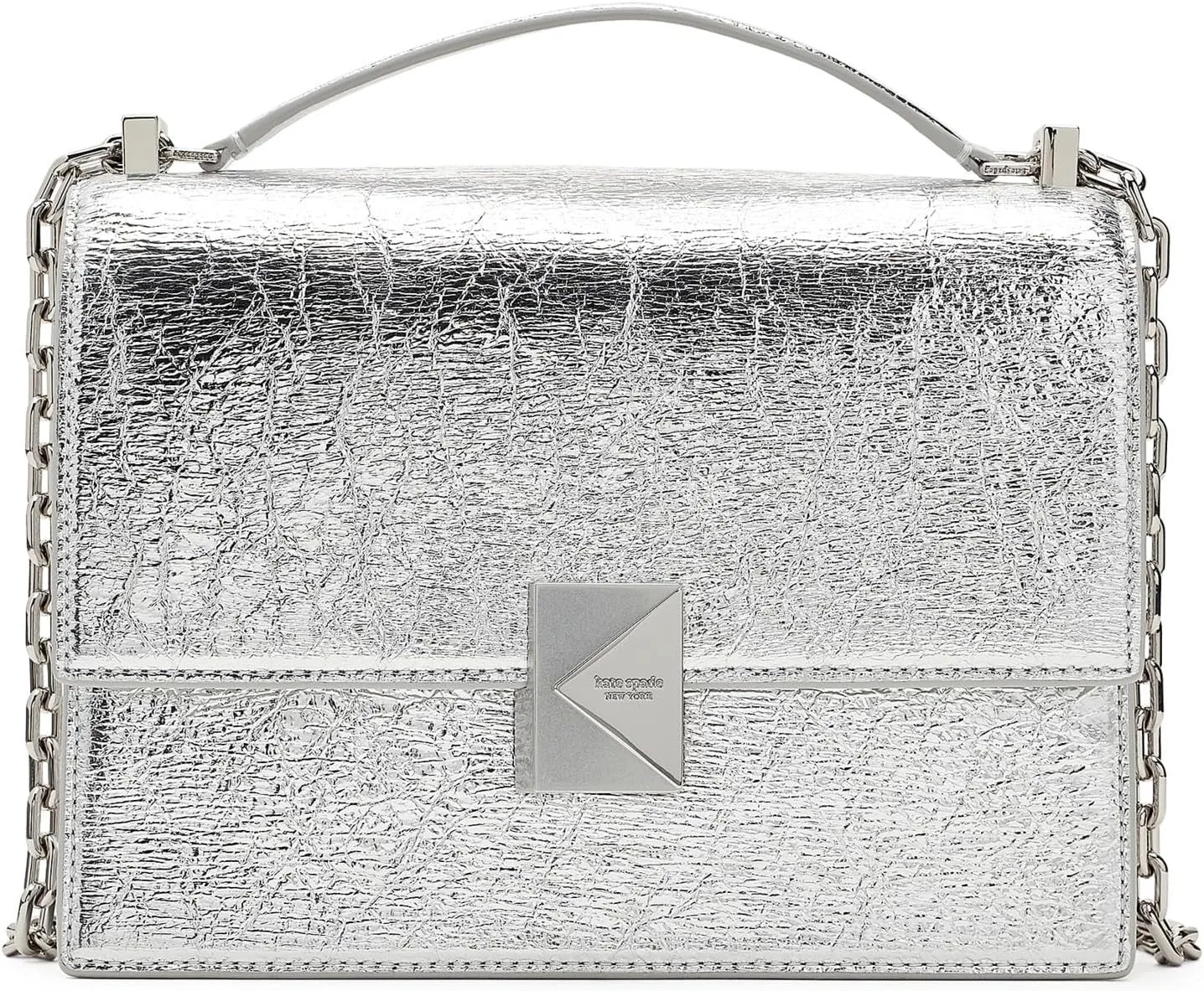 kate spade new york Deco Crinkle Metallic Leather Chain Shoulder