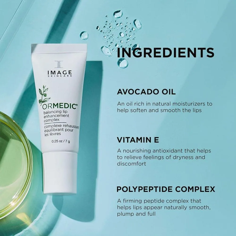 IMAGE Skincare Ormedic Complejo labial con pH equilibrado, aceite de aguacate y vitamina E para hidratación profunda