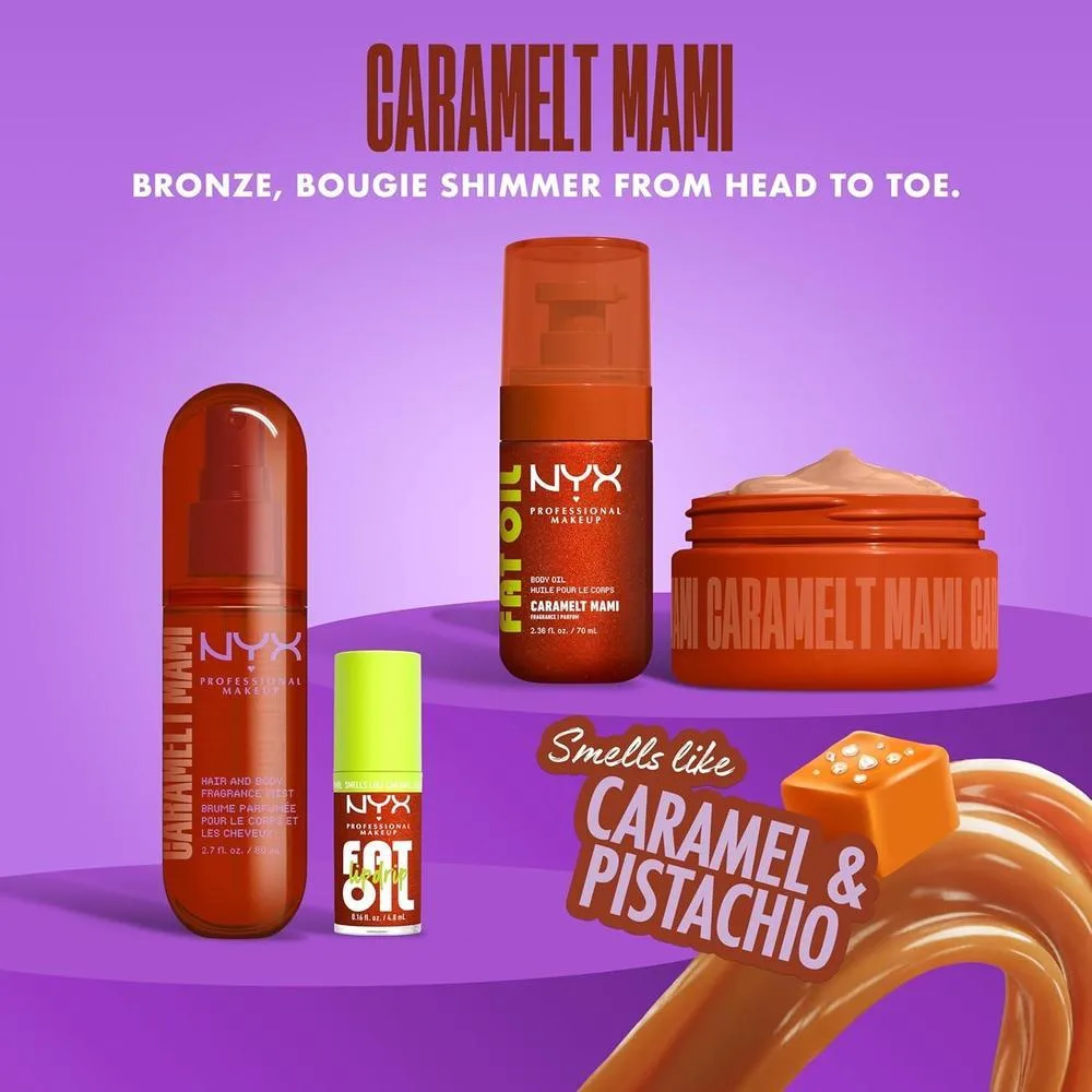 Perfume NYX Professional Makeup Caramelt Mami: Dulce Aroma a Caramelo para Cabello y Cuerpo, Vegano y Cruelty-Free