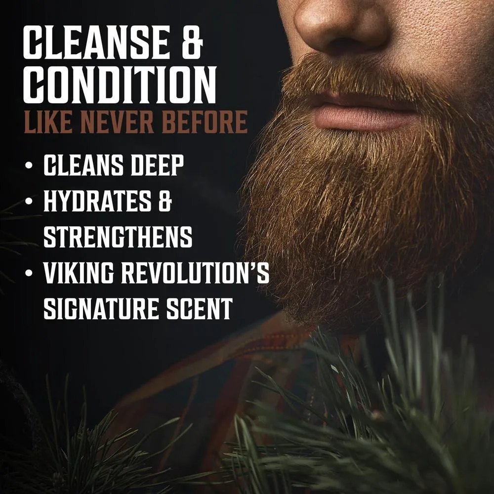 Kit de acondicionador y lavado para barba con aceites de argán y jojoba, aroma natural de sándalo