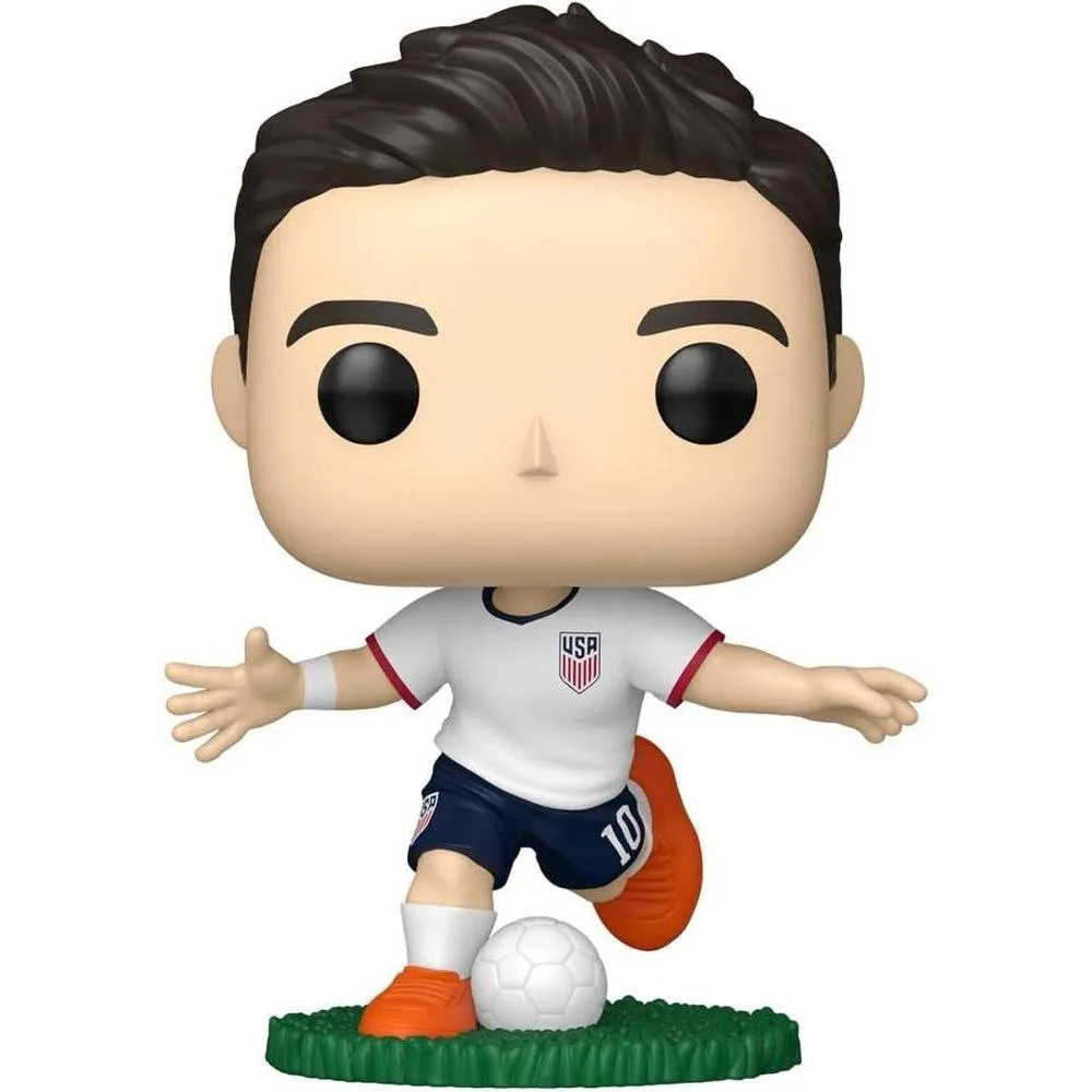 Funko Pop! Football: Christian Pulisic del equipo de fútbol masculino de Estados Unidos, figura de vinilo oficial coleccionable