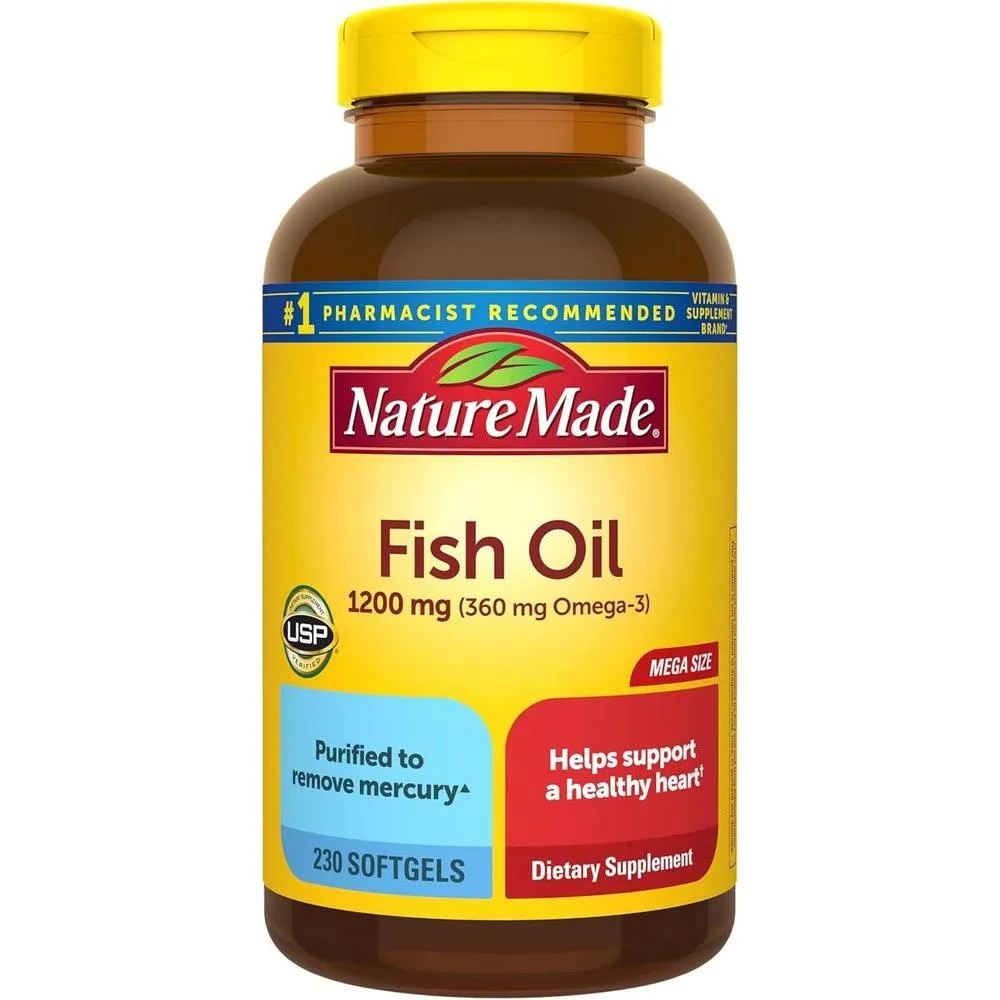 Nature Made Fish Oil Omega 3 Supplements, 1200 mg Softgels, 230 Softgels