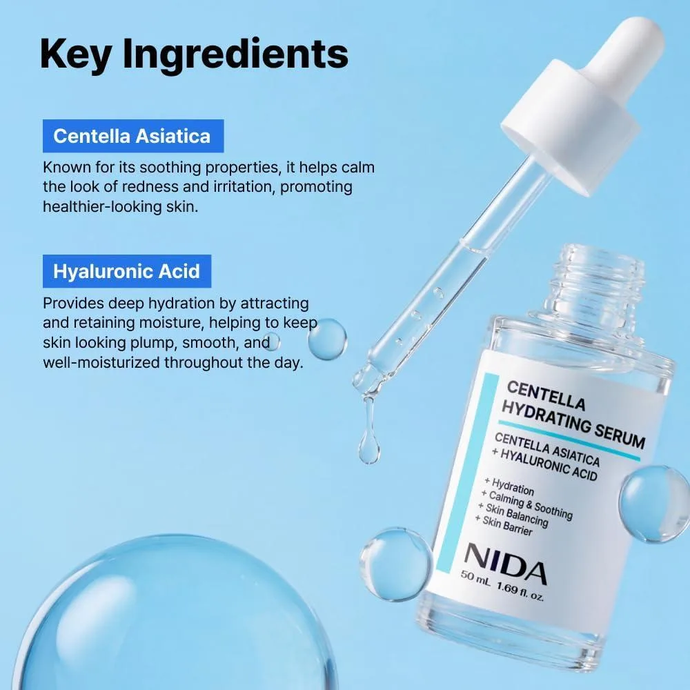 Nida Suero Hidratante Con Centella Asiatica Y Ácido Hialurónico 50ml