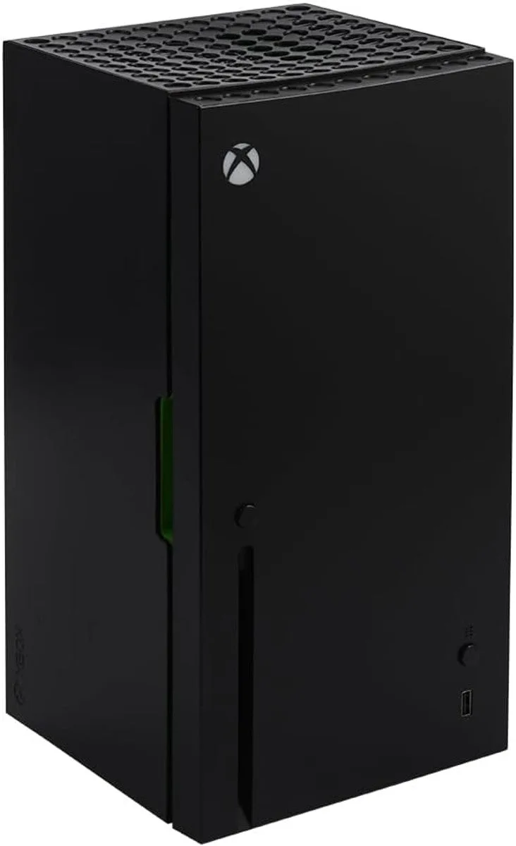 Ukonic Xbox Series X Replica Mini Fridge, 8-Can Cooler, AC/DC Powered, Thermoelectric, Portable Snack & Drink Storage – Gamer Essential